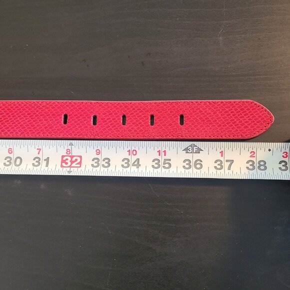 Reversible Pink Black Leather Belt Silver Tone Buckle Womens L/XL - Picture 6 of 7